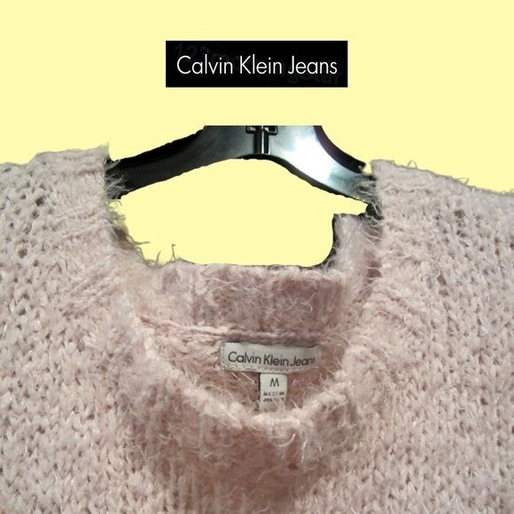 Calvin Klein Jeans NEW Textured Crewneck Mohair Pullover Sweater M - Picture 6 of 11